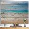 Designart - White Waves Kissing Beach Sand - Seashore Print on Natural Pine Wood